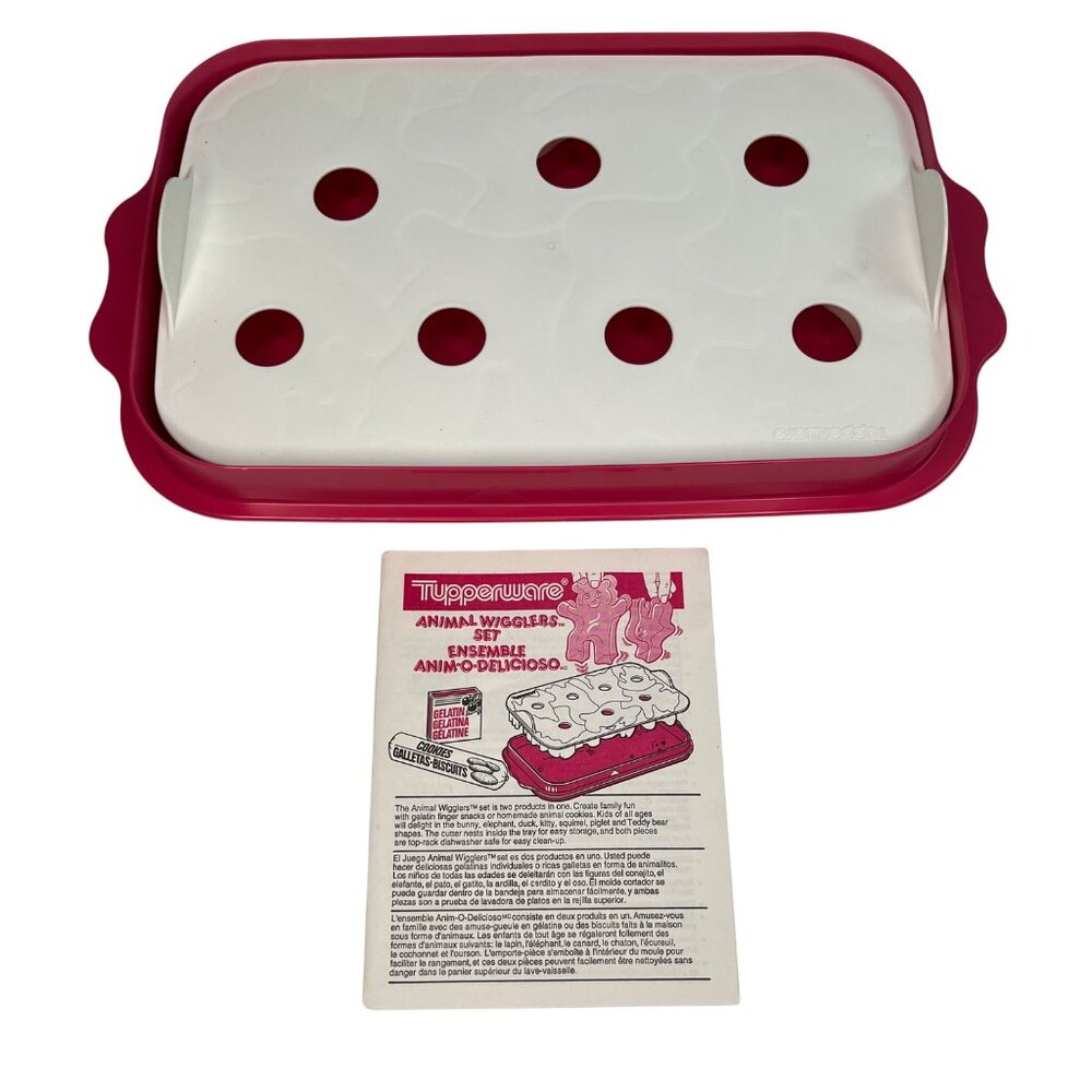 Tupperware Animal Wigglers Set Wiggly Gelatin & Cookie Mold Fun Kids Baking Red